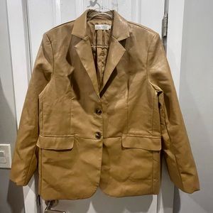 LUNA B. LA Cool Leather Blazer - S/M in Tan